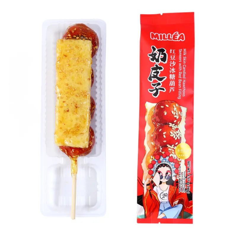 奶皮子红豆沙冰糖葫芦 NEWWA Milk Skin Candied Hawthorn With Red Bean Filling, 90G – photo 1