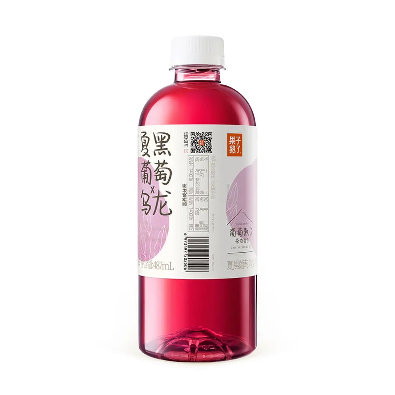 夏黑葡萄乌龙茶 NEWWA Summer Black Grape-flavored Oolong Tea Drink, 487ML – product photo 3
