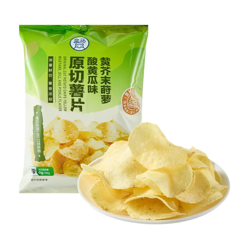 原切薯片黄芥末莳萝酸黄瓜味 NEWWA HM Original Cut Potato Chips Yellow Mustard Dill Pickle Flavor, 150G – photo 1