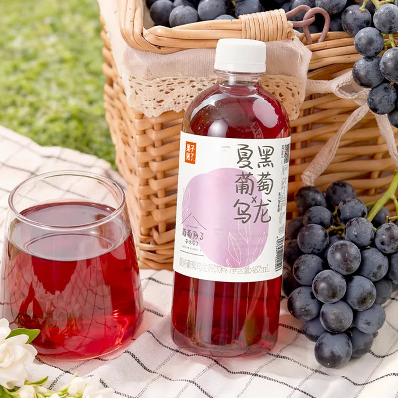夏黑葡萄乌龙茶 NEWWA Summer Black Grape-flavored Oolong Tea Drink, 487ML – product photo 6