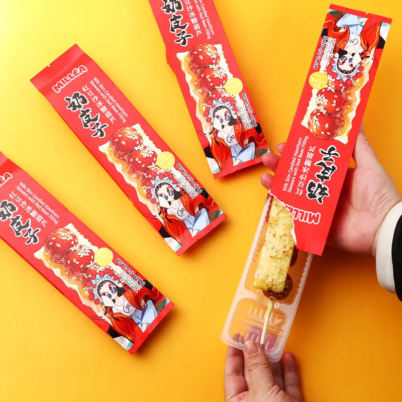 奶皮子红豆沙冰糖葫芦 NEWWA Milk Skin Candied Hawthorn With Red Bean Filling, 90G – product photo 4