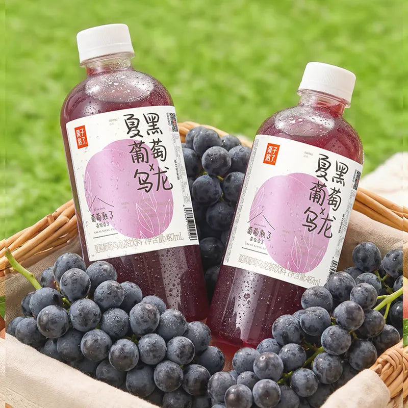夏黑葡萄乌龙茶 NEWWA Summer Black Grape-flavored Oolong Tea Drink, 487ML – product photo 5