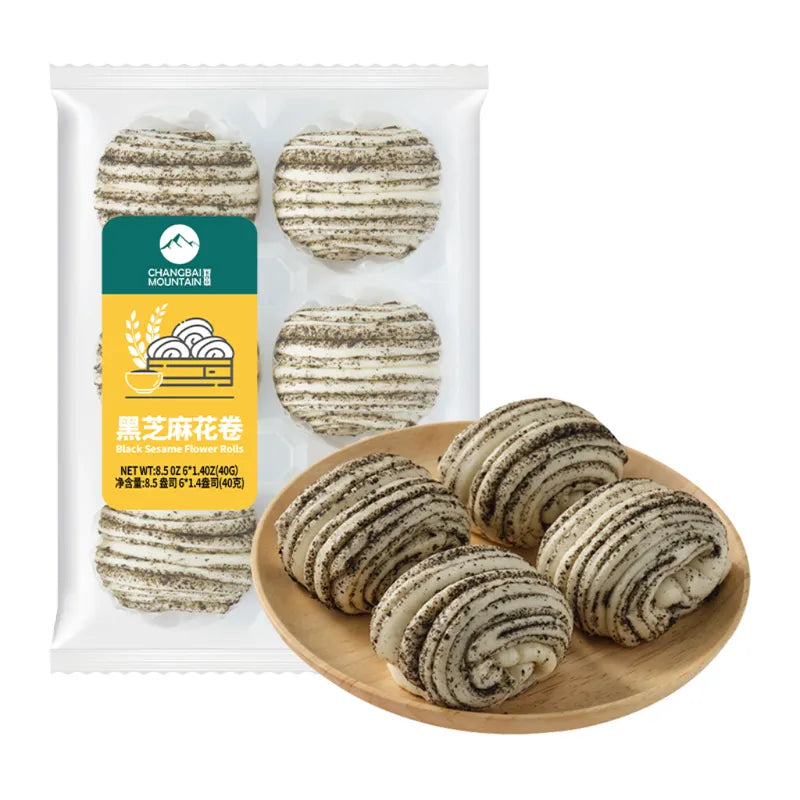 黑芝麻花卷 NEWWA CBS Black Sesame Flower Rolls, 240G – photo 1