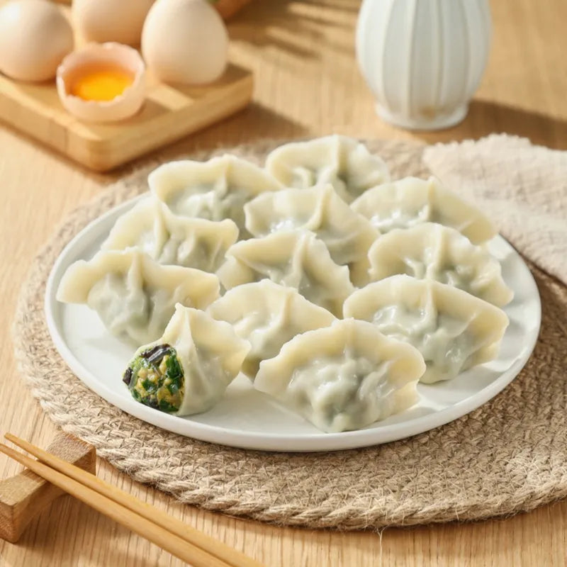 韭菜鸡蛋水饺 NEWWA Chive And Egg Dumplings, 500G – product photo 5