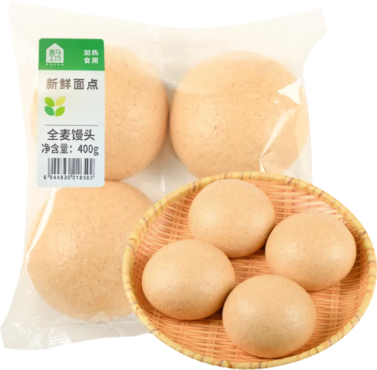 全麦馒头 NEWWA HM Whole Wheat Steamed Bun, 400G – photo 1