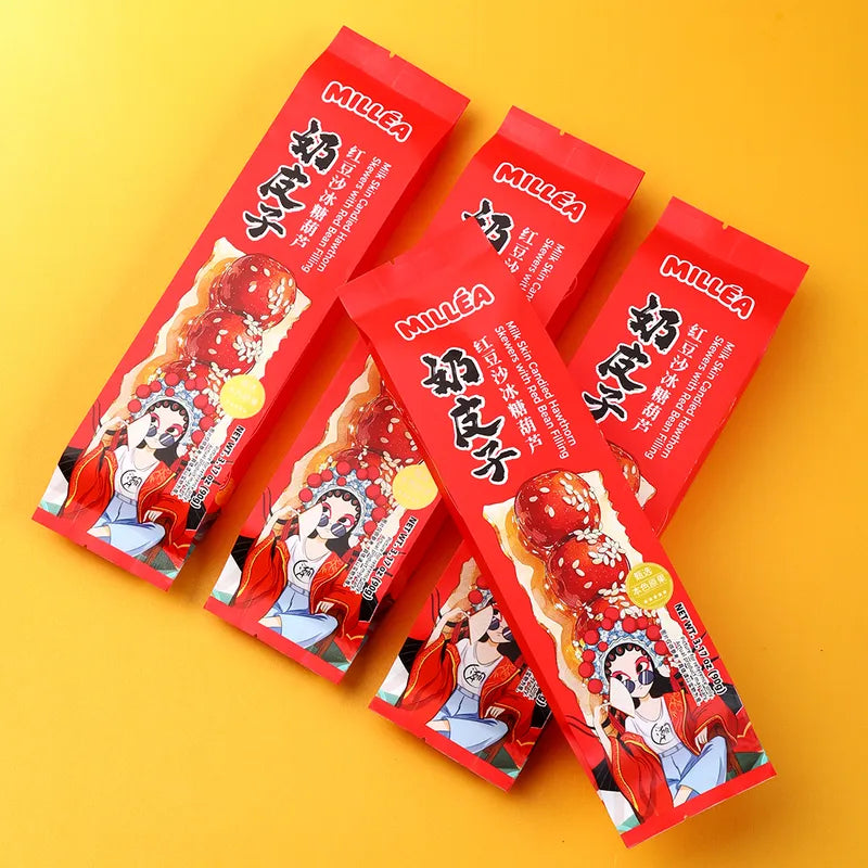 奶皮子红豆沙冰糖葫芦 NEWWA Milk Skin Candied Hawthorn With Red Bean Filling, 90G – product photo 3