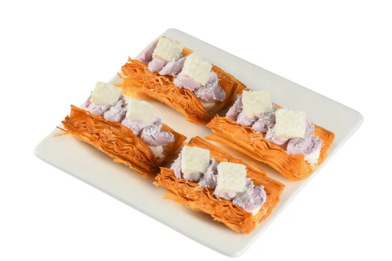 芋泥奶冻拿破仑酥 NEWWA Taro Paste Milk Panna Cotta Napoleon Pastry, 220G – product photo 2
