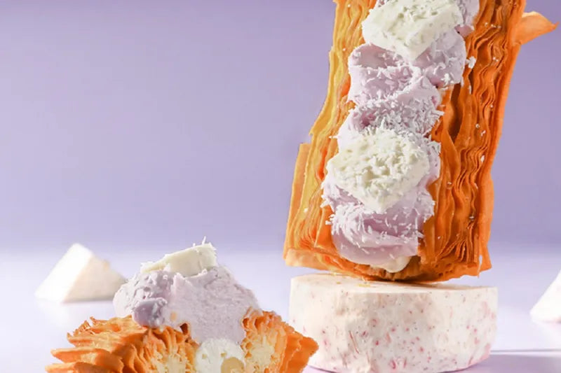 芋泥奶冻拿破仑酥 NEWWA Taro Paste Milk Panna Cotta Napoleon Pastry, 220G – product photo 5