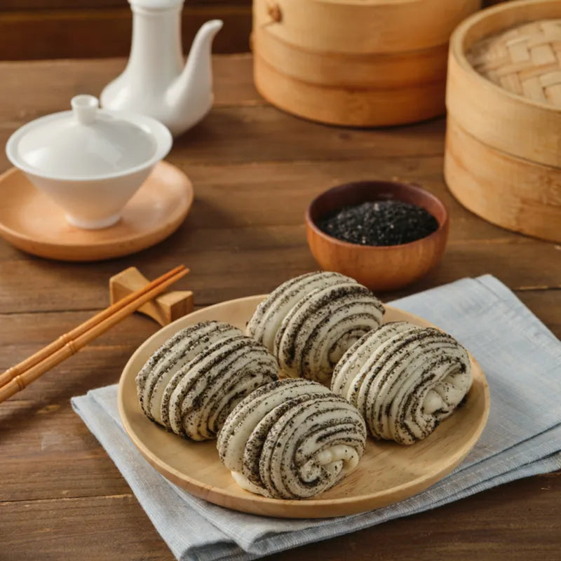黑芝麻花卷 NEWWA CBS Black Sesame Flower Rolls, 240G – product photo 5